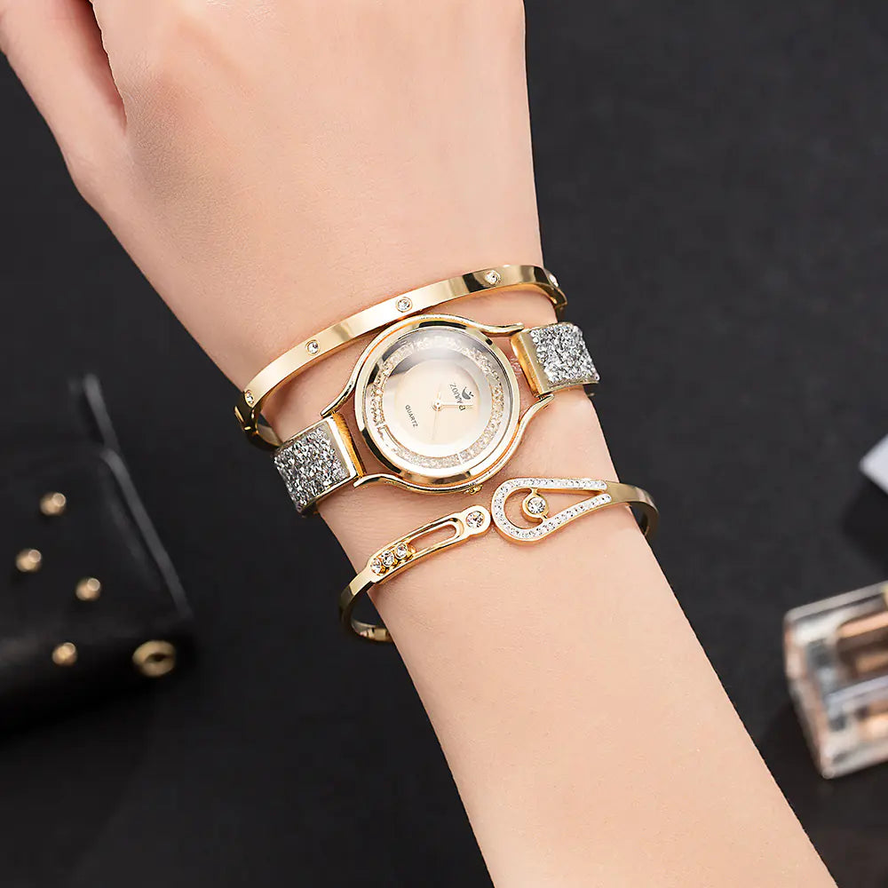 Conjunto de reloj de lujo Vibrato para mujer, ideal para modelos de moda.