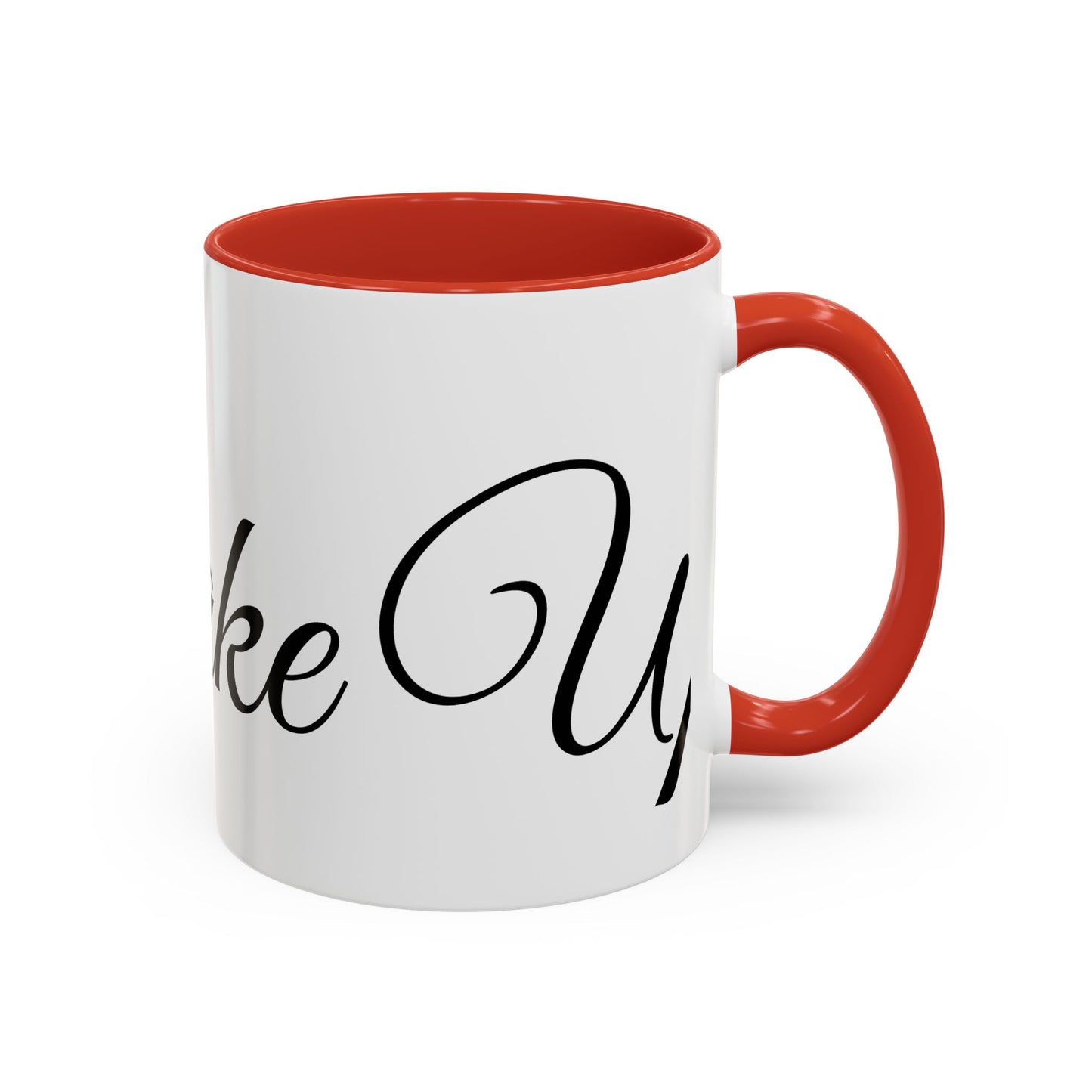 Stilvolle „Wake Up“-Kaffeetasse – 11/15 oz Akzenttasse für tägliche Inspiration