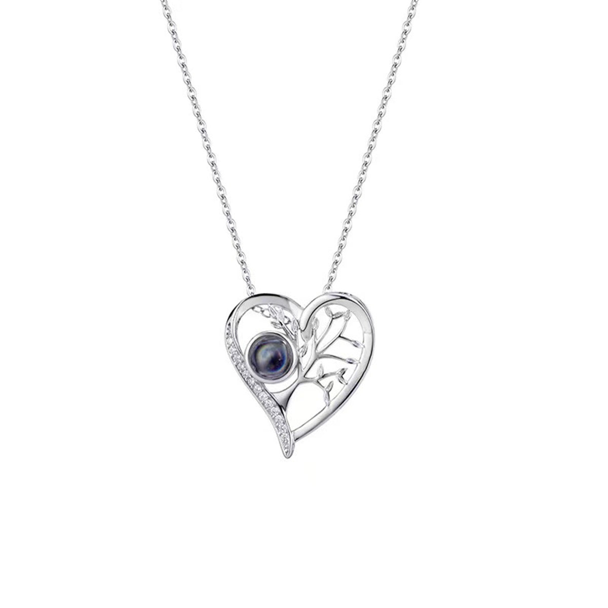 S925 Sterling Silber Liebesbaum Ich liebe dich Halskette