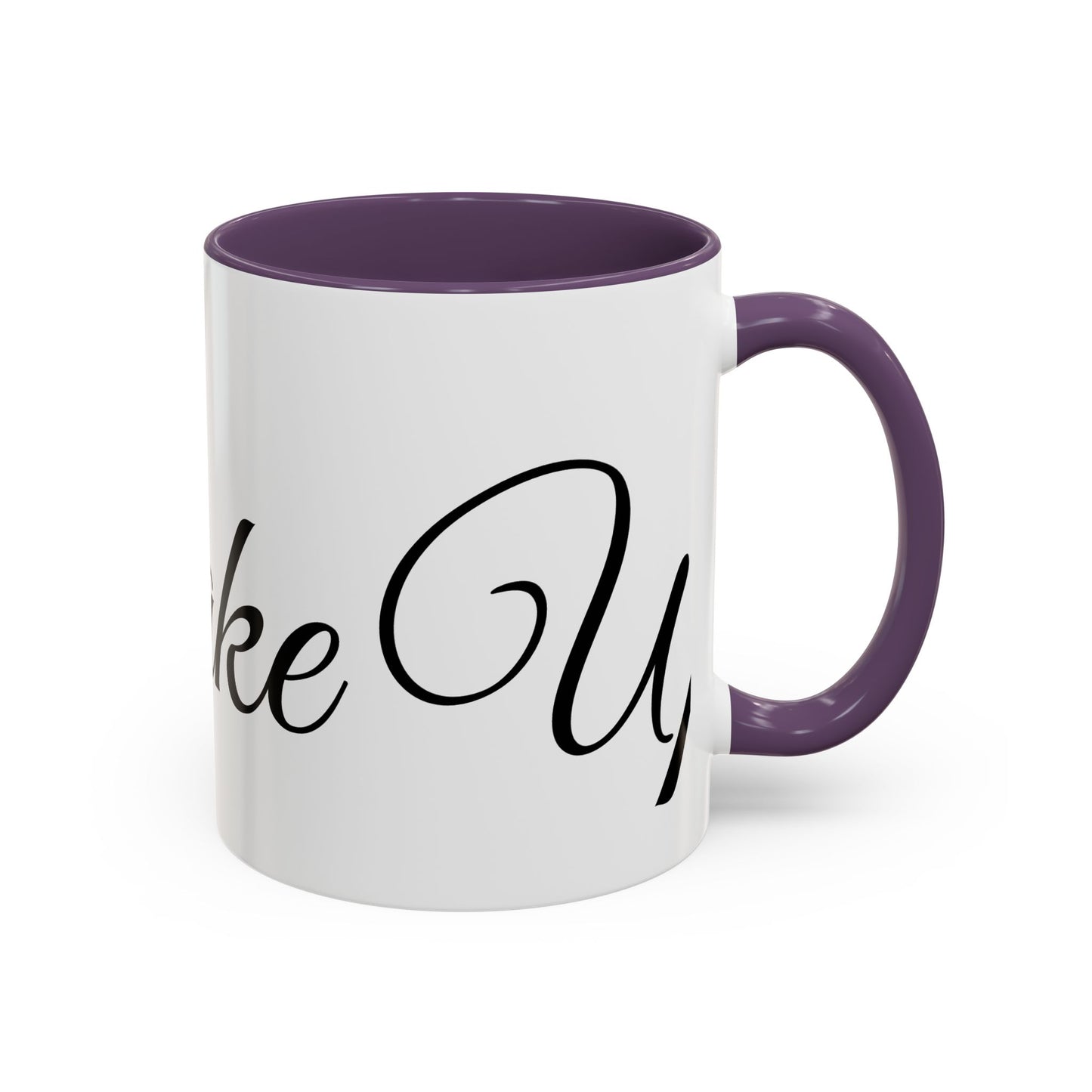Stilvolle „Wake Up“-Kaffeetasse – 11/15 oz Akzenttasse für tägliche Inspiration