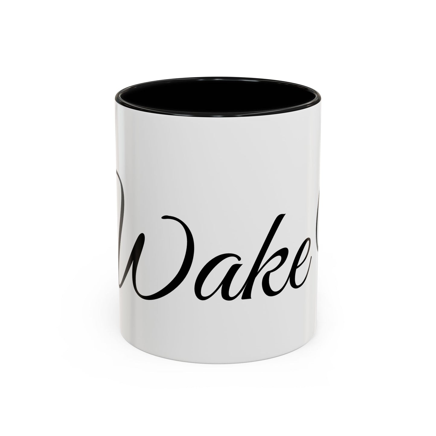 Stilvolle „Wake Up“-Kaffeetasse – 11/15 oz Akzenttasse für tägliche Inspiration