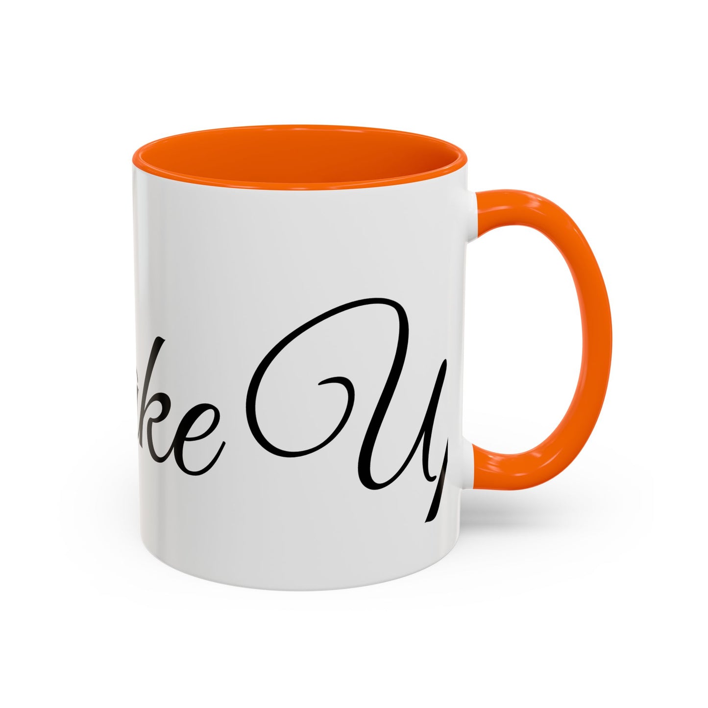 Stilvolle „Wake Up“-Kaffeetasse – 11/15 oz Akzenttasse für tägliche Inspiration