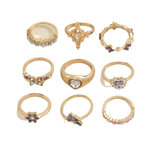 Lila Diamant Traubenblüte geometrisches Ringdesign
