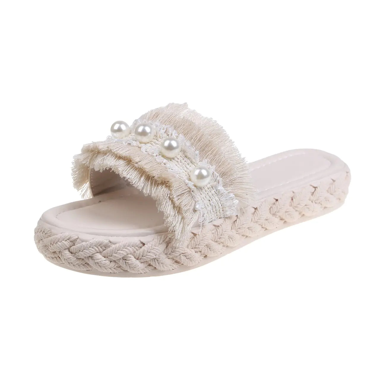 Pantuflas de piel sintética de goma estilo coreano