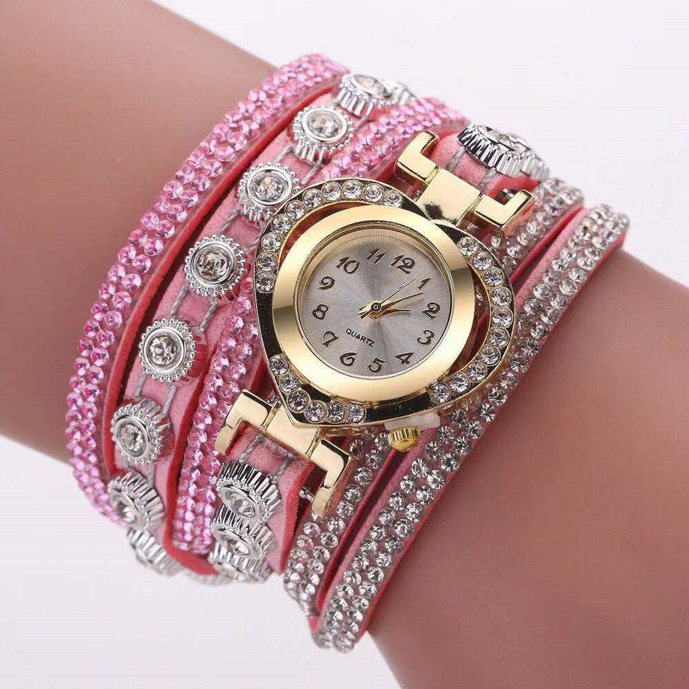 Persönlichkeit Herzform mit Diamant-Zifferblatt Mehrfarbiges Armband