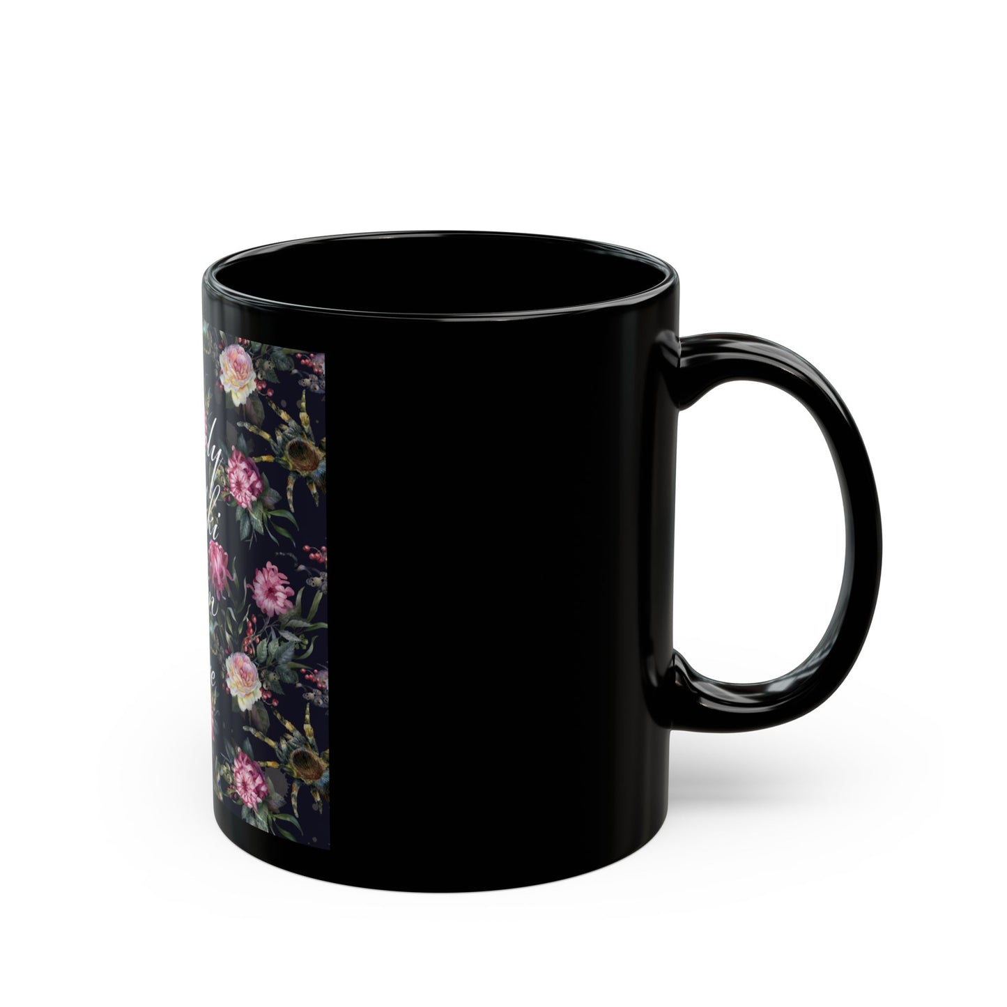 Floral Design Black Mug - "Lonely Nikki Skin Care" - Perfect Gift for Beauty Lovers