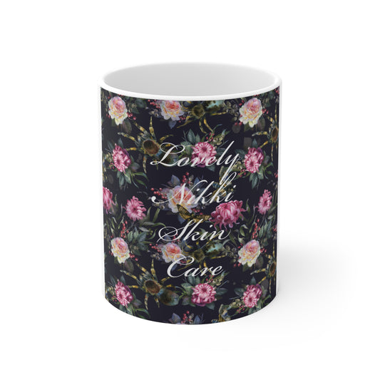 Hermosa taza floral de 11 oz para entusiastas del cuidado de la piel: el regalo perfecto para ella