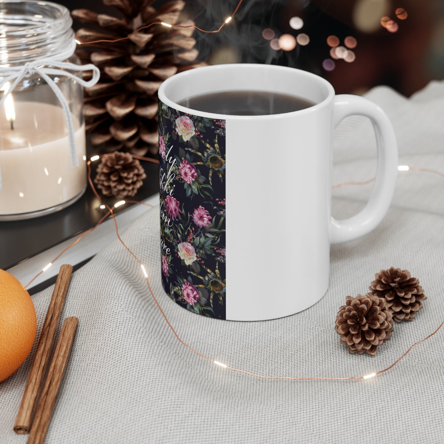 Beautiful Floral 11oz Mug for Skin Care Enthusiasts - Perfect Gift for Her