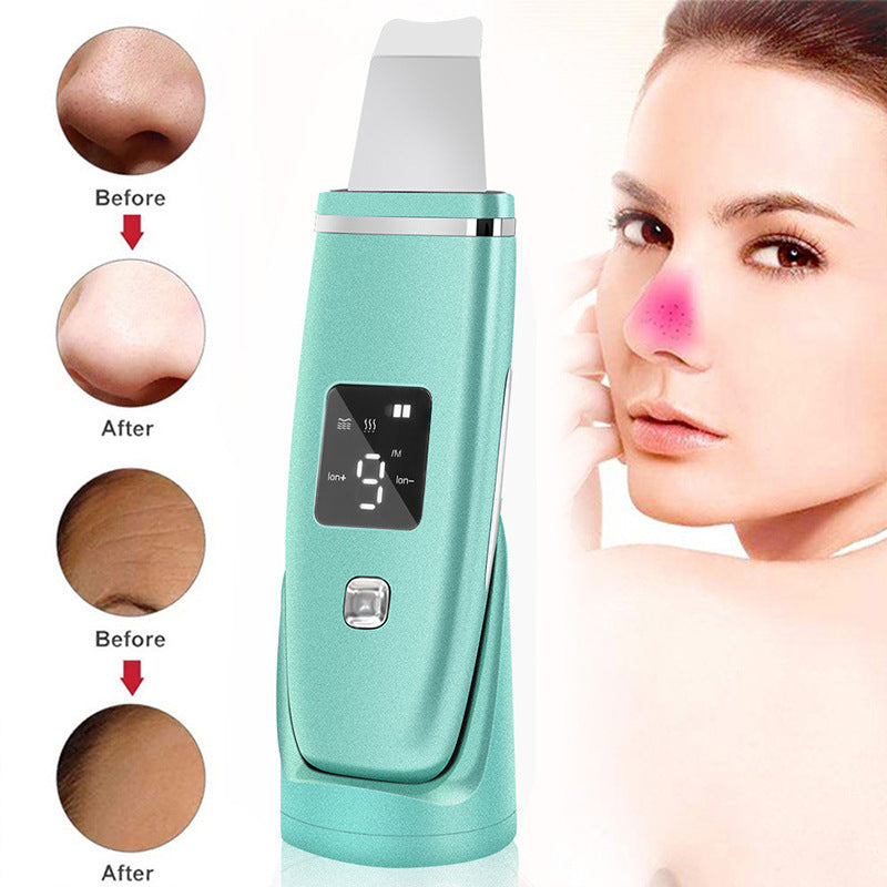Ultraschall-Vibrations-Mitesserentferner Tiefenreinigung Gesichtswäscher Porenreiniger Hebemaschine Gesichts-LED-Peeling-Schaufel